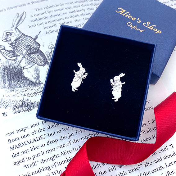 Alice in Wonderland Earrings Rabbit Im Late Earrings 925 -  Sweden