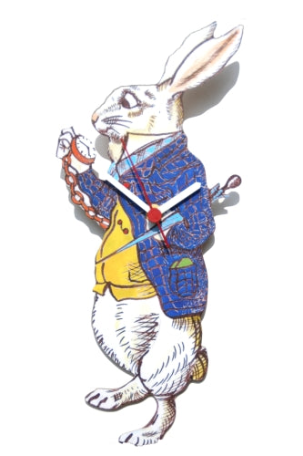 White Rabbit Cut-Out Clock – Alice's Shop